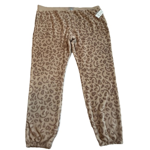 Bluey Plush Pants With Pockets Size3x Soft And Warm Beige AndBrown BLUEY letters - Picture 1 of 5